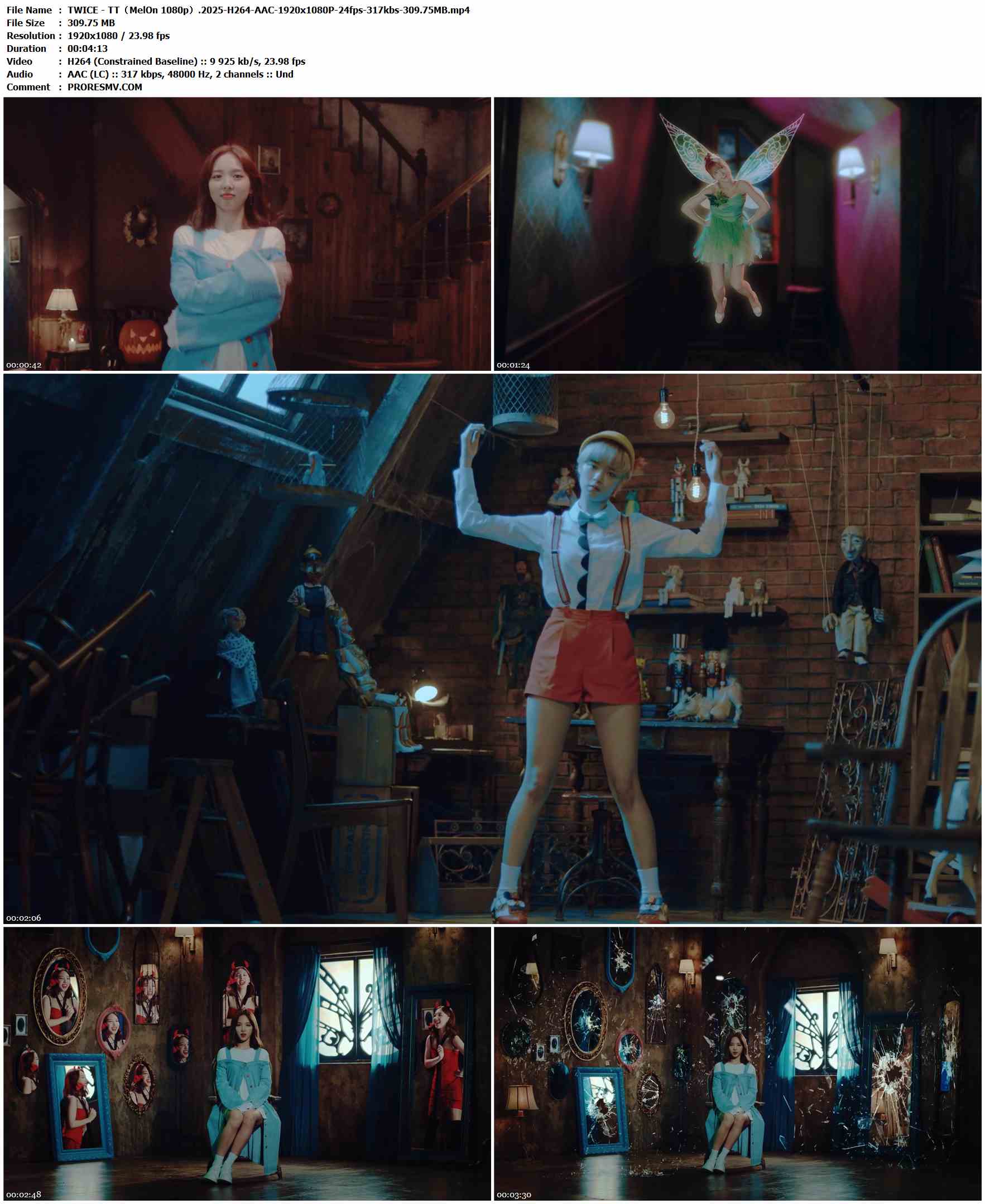 TWICE - TT（MelOn 1080p）.2025-H264-AAC-1920x1080P-24fps-317kbs-309.75MB官方MV_高清MV